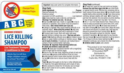 Principal Display Panel (Abc Lice Shampoo 2 Oz 03 253 02v1.1)